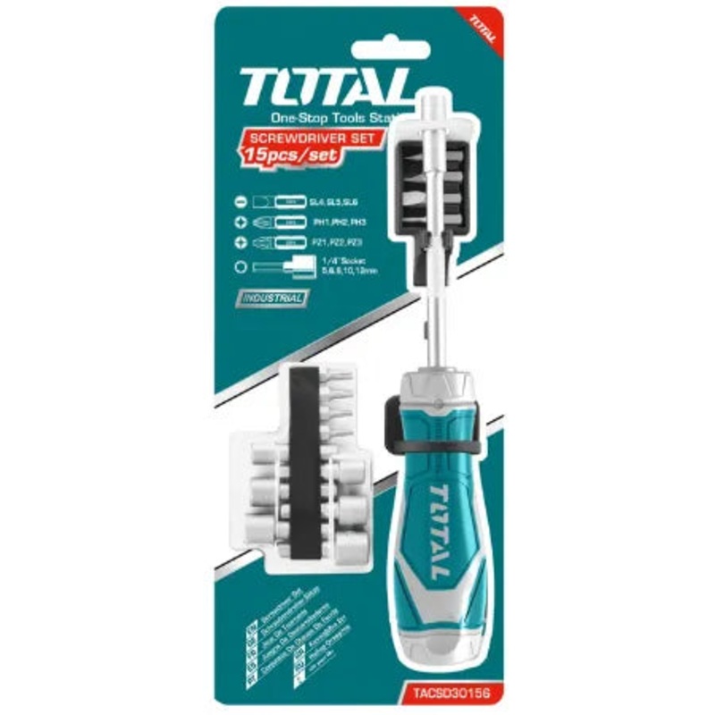 TACSD30156 15 in 1 Ratchet Screwdriver Set