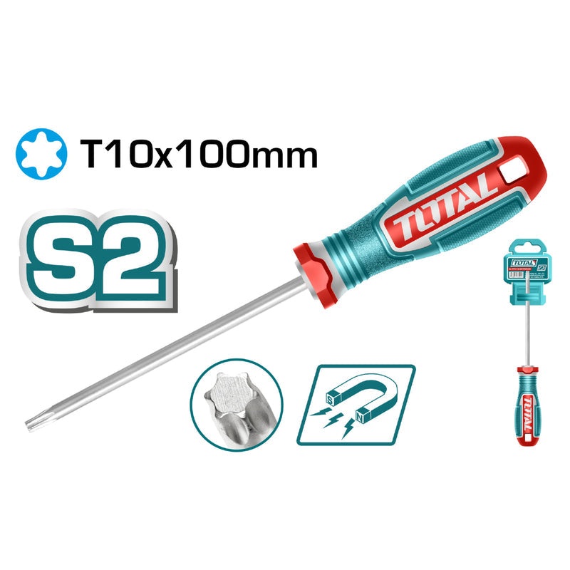 Torx Screwdriver 10X100mm Blade Material: S2 Tip Type: Torx T10 Magnetic