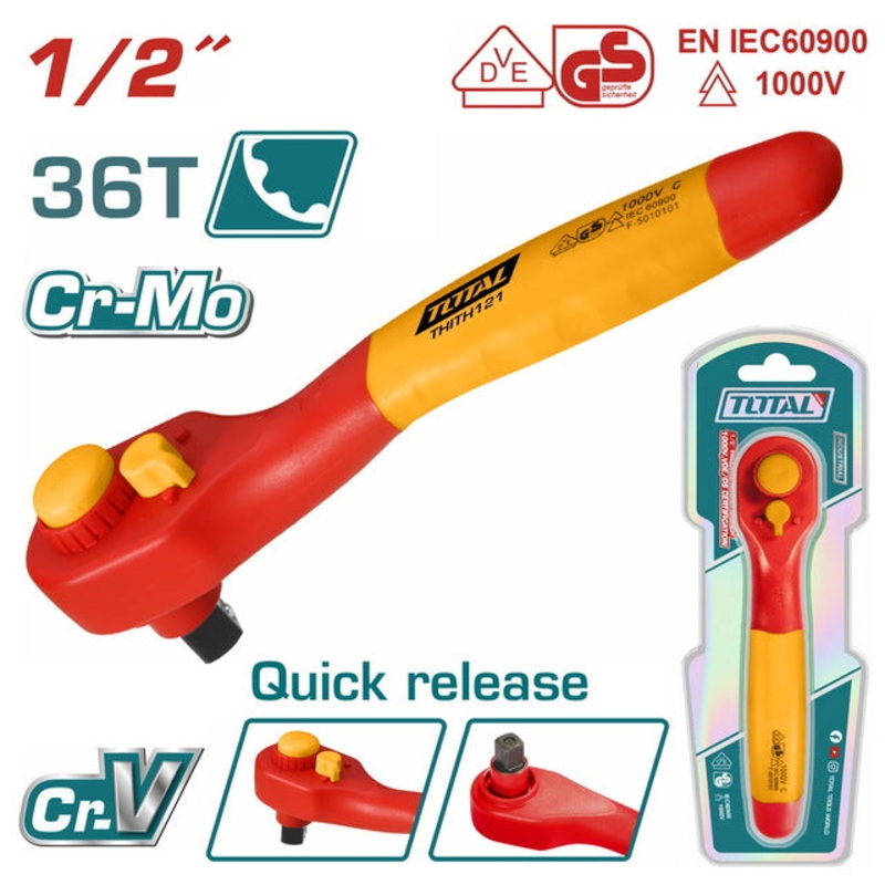 TOTAL 1/2" Insulated Ratchet Wrench (THIRTH121)