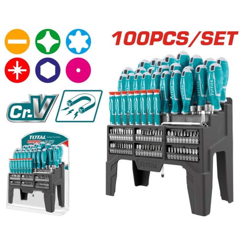 TOTAL 100 pcs Screwdriver Set (THT2506100)