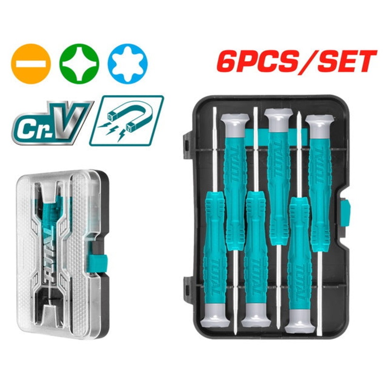 TOTAL 6PCS PRECISION SCREWDRIVER SET (THT250PS0601)