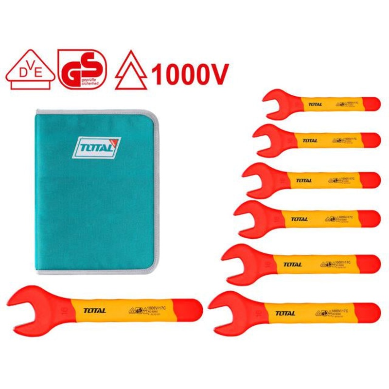 TOTAL 7PCS Insulated Open End Spanner Set (THKISPA0701)