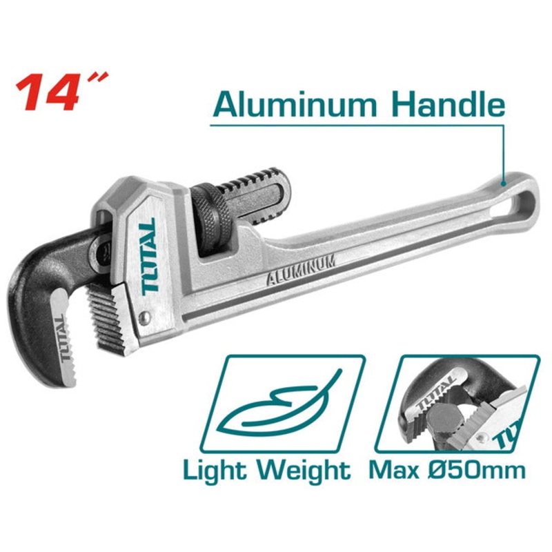 TOTAL ALUMINIUM HANDLE PIPE WRENCH 14" (THTAL17146)