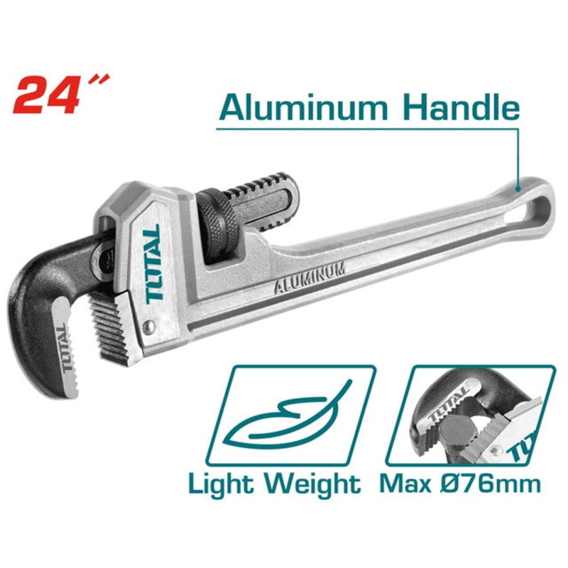 TOTAL ALUMINIUM HANDLE PIPE WRENCH 24" (THTAL17246)