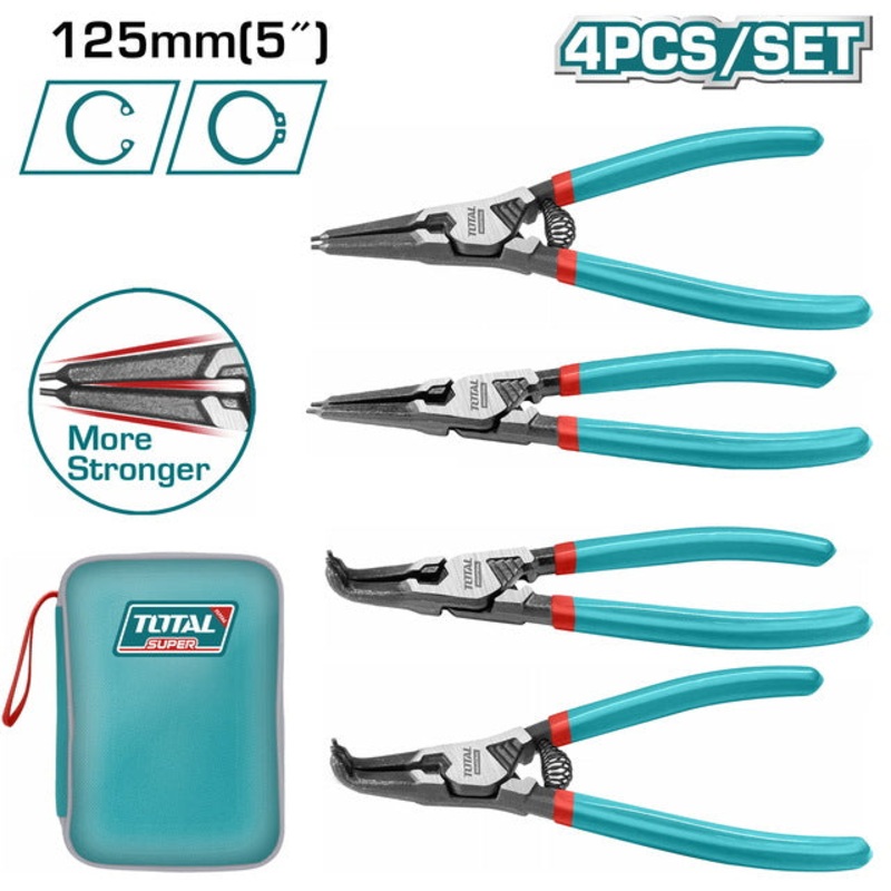 TOTAL CIRCLIP PLIERS SET 5" 4PCS (THTJ214041)