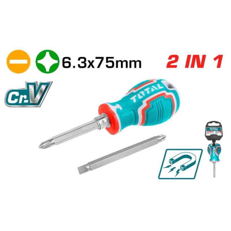 Total Nano Magnetic Dual Screwdriver PH2 SL6.3 x 75 (THT250216)