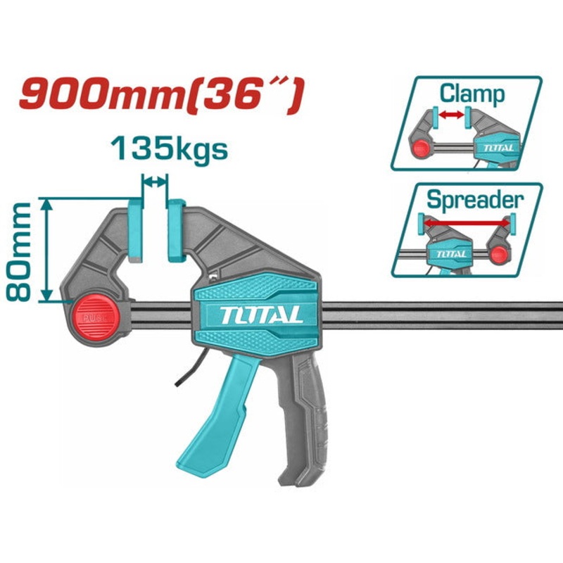 TOTAL Quick bar clamps 36" / 80X900mm (THT1346803)