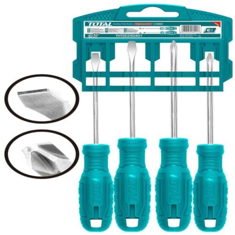 Total Screwdriver Set 4 Pieces Plastic (THTDC250401)