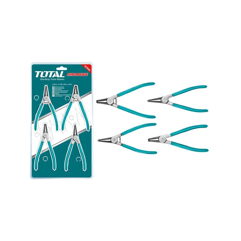 TOTAL TOOLS 4Pcs Circlip Pliers Set 180mm(7") inch - THT114041