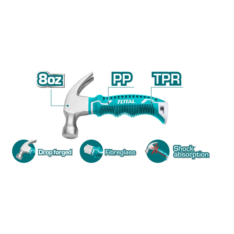 Mini Claw Hammer 8oz from Total (THTM7386D)