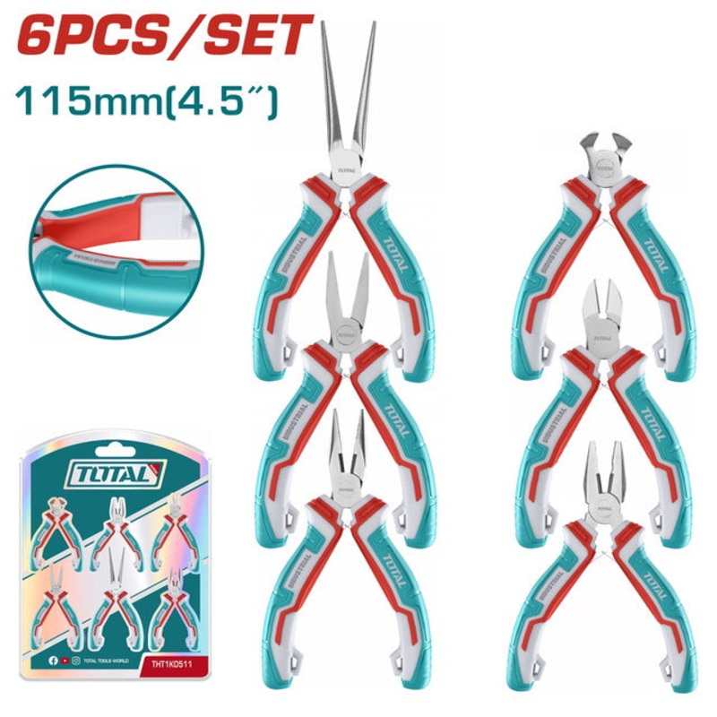 TOTAL 6PCS MINI PLIERS SET (THT1K0511)