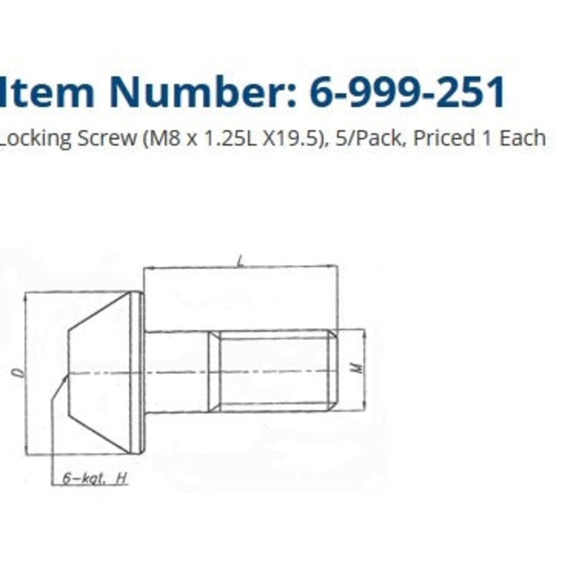 LOCKING SCREW 6-999-251 TMX