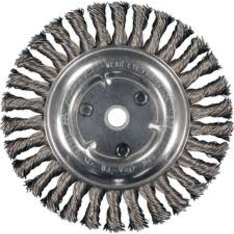 6 x.0118 KNOTTED WIRE WHEEL   5/8 wide 1-1/8 trim length