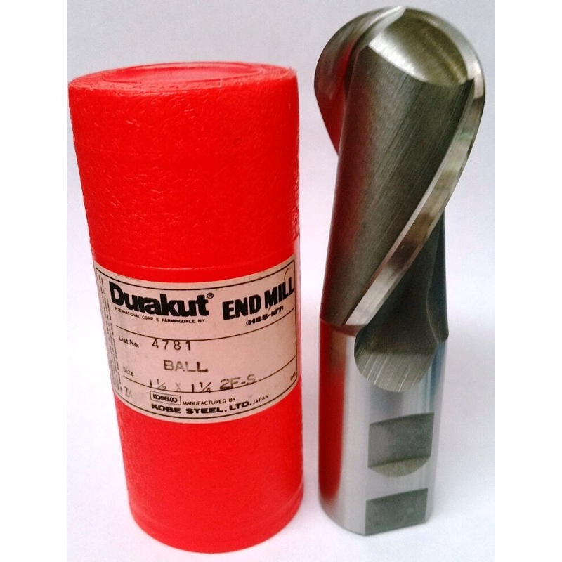 1-1/2x1-1/4x2 2Flute Ball End Mill HSS  Durakut