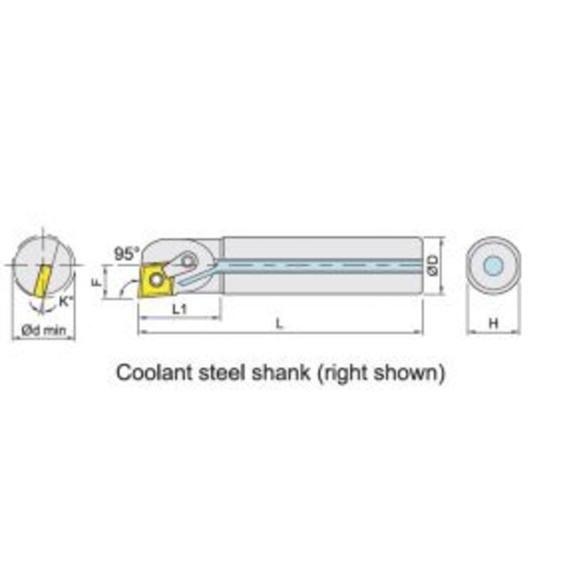 A1-MCLNR 16-4T 1" Coolant Thru Boring Bar