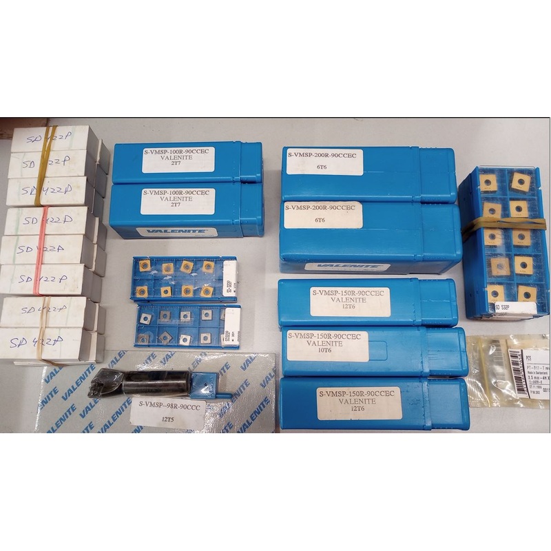 Valenite Centre-Dex (8)bodies 220 inserts 20 screws VMSP-98R (1) VMSP-100R-90(2) VMSP-150R-90 (3) VMSP-200R090(2)