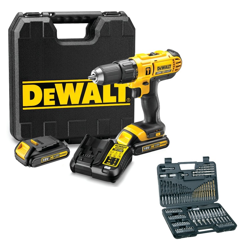 Dewalt 18V Hammer Drill & Bit Set DCD776S2A