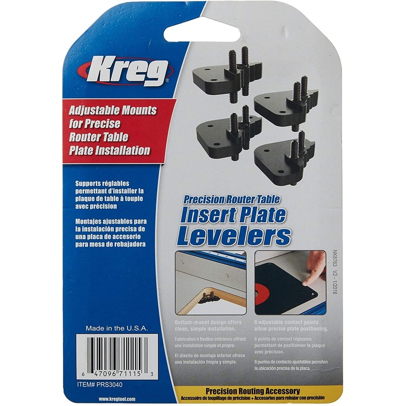 Kreg Precision Router Table Insert Plate Levelers PRS3040