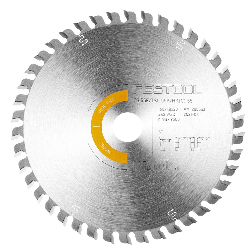Festool Saw blade WOOD FINE CUT HW 160x1,8x20 WD42 205553