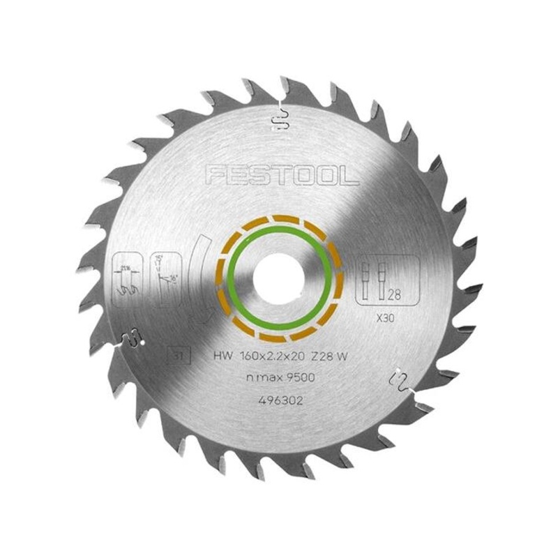 Festool Saw blade Wood Universal HW 160x2,2x20 W28 496302