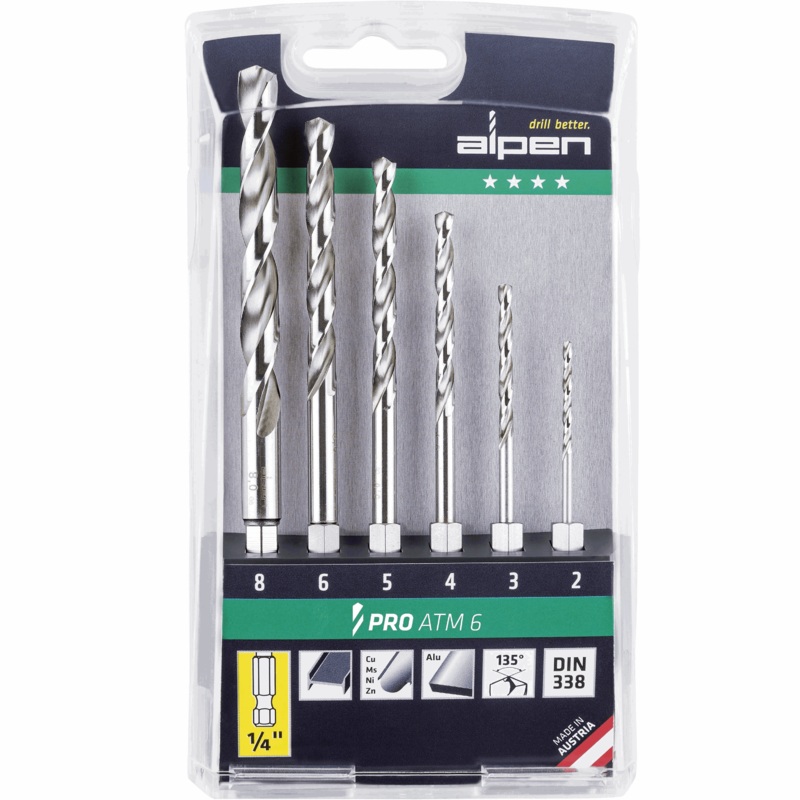 Alpen HSS Super Metal Drill Bit Set 6 Piece ALP ATM6