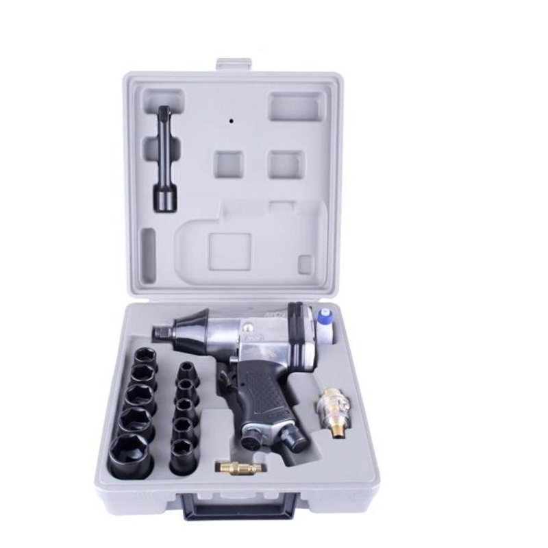 Air Craft Air Impact Wrench 1/2' 17 Piece Kit Single Hammer
