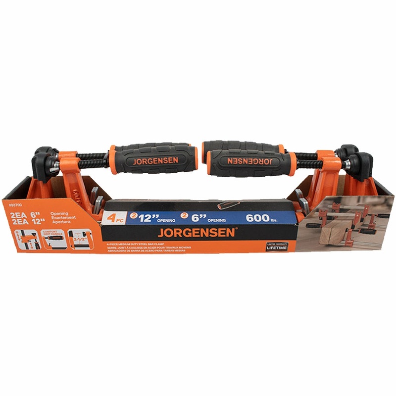 Jorgensen Medium Duty Steel Bar Clamp 4pc Set