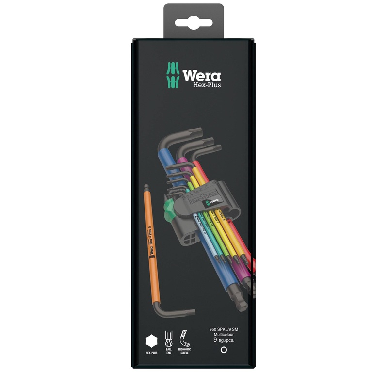 Wera 950/9 Hex-Plus Multicolour 1 SB L-key set, metric, BlackLaser, 9 pieces