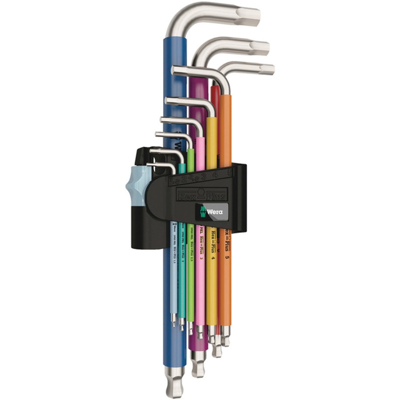 Wera Multicolour Stainless 1 L-key set, metric 9 pieces