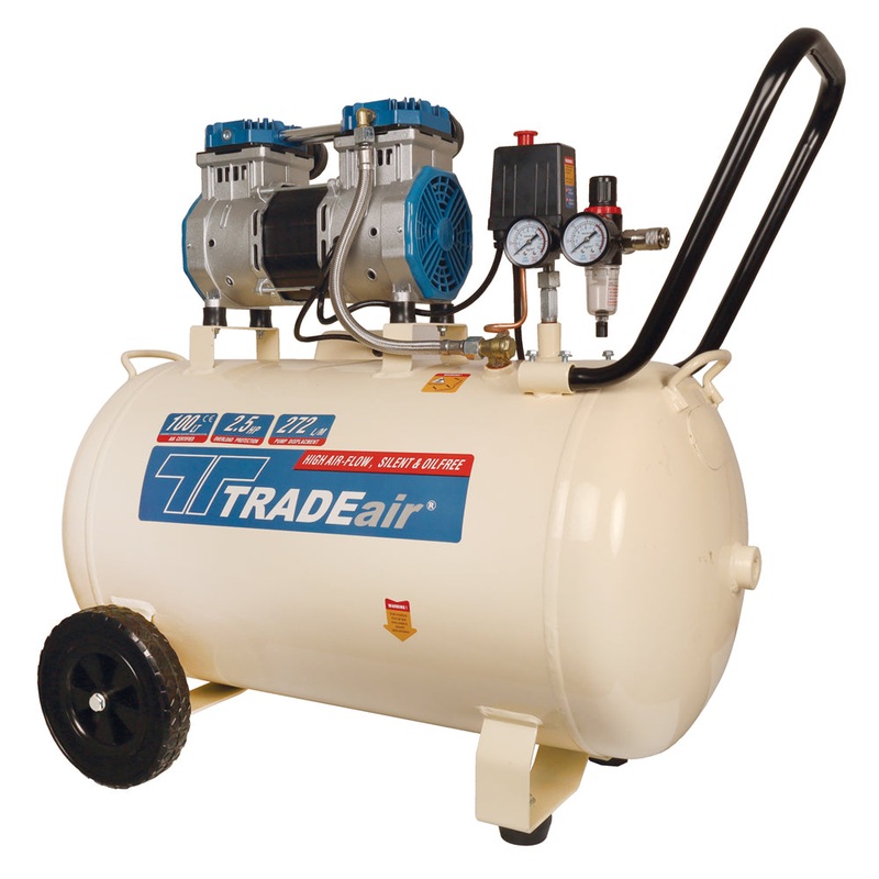 TradeAir Compressor 100L / 1,8kW / 2.5HP Silent Oil Free