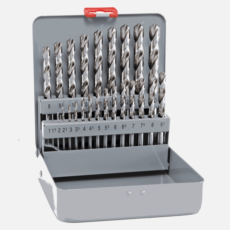 Alpen Cobalt Drill Bit Set 25 Piece 1-13mm X 0.5  In Metal Case