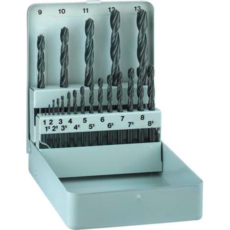 Alpen Hss Sprint Drill Bit Set 21 Piece 1-8mm X 0.5 + 9-13mm X 1.0 In Metal