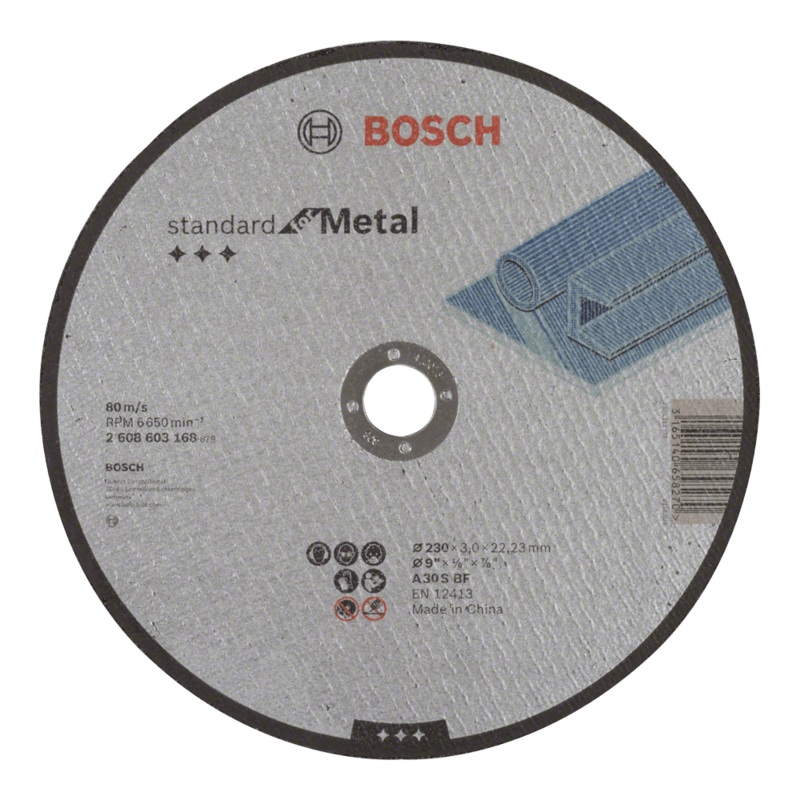 Bosch Std Metal Disc 230X3X22.23Mm S 2608603168