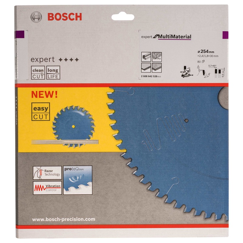 Bosch Expert Circular Saw Blade for Multi Material 254 x 30 x 2,4 mm, 80 2608642528