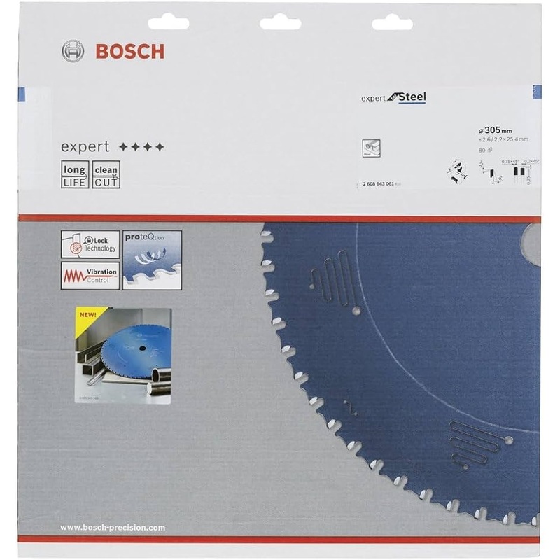 Bosch Expert Circular Saw Blade for Steel 305 x 25,4 x 2,6 mm, 80 2608643061