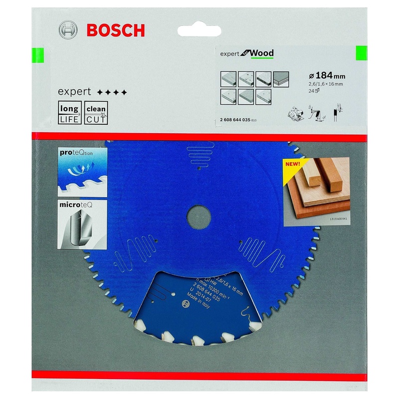 Bosch Expert Circular Saw Blade for Wood 184 x 16 x 2,6 mm, 24 2608644035