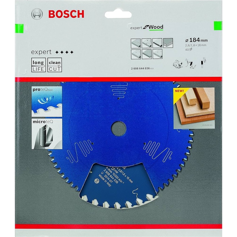 Bosch Expert Circular Saw Blade for Wood 184 x 16 x 2,6 mm, 40 2608644036