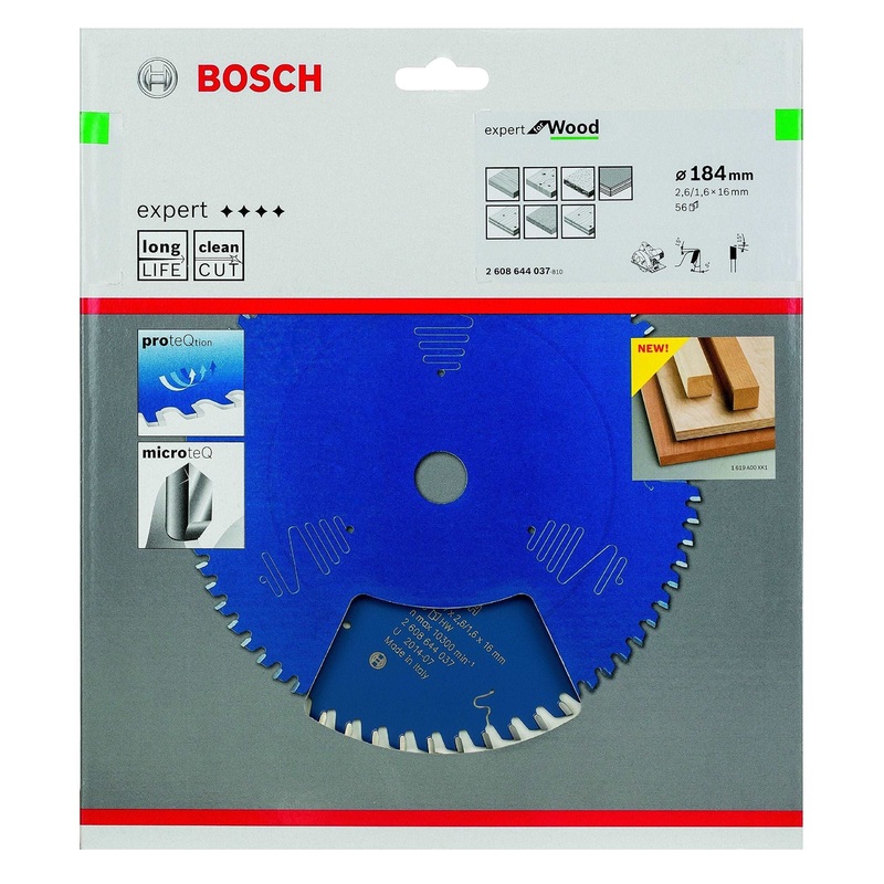 Bosch Expert Circular Saw Blade for Wood 184 x 16 x 2,6 mm, 56 2608644037