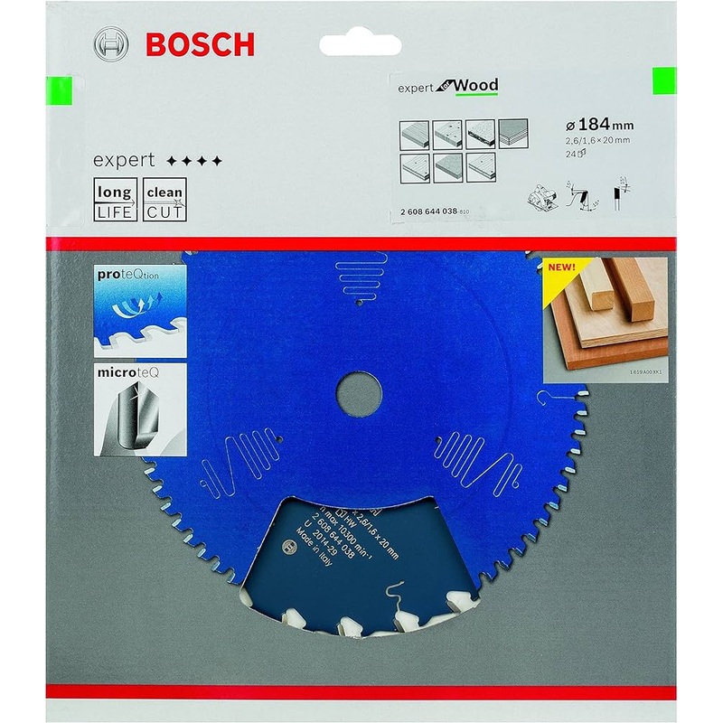 Bosch Expert Circular Saw Blade for Wood 184 x 20 x 2,6 mm, 24 2608644038