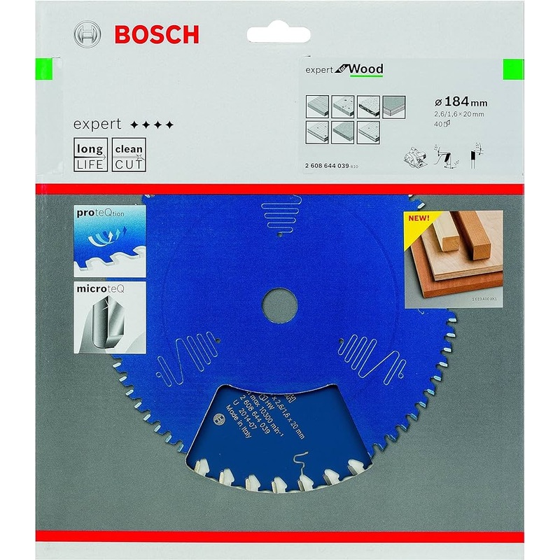 Bosch Expert Circular Saw Blade for Wood 184 x 20 x 2,6 mm, 40 2608644039
