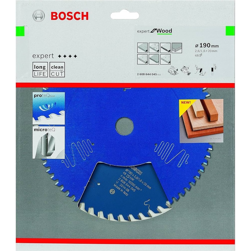 Bosch Expert Circular Saw Blade for Wood 190 x 20 x 2,6 mm, 48 2608644045