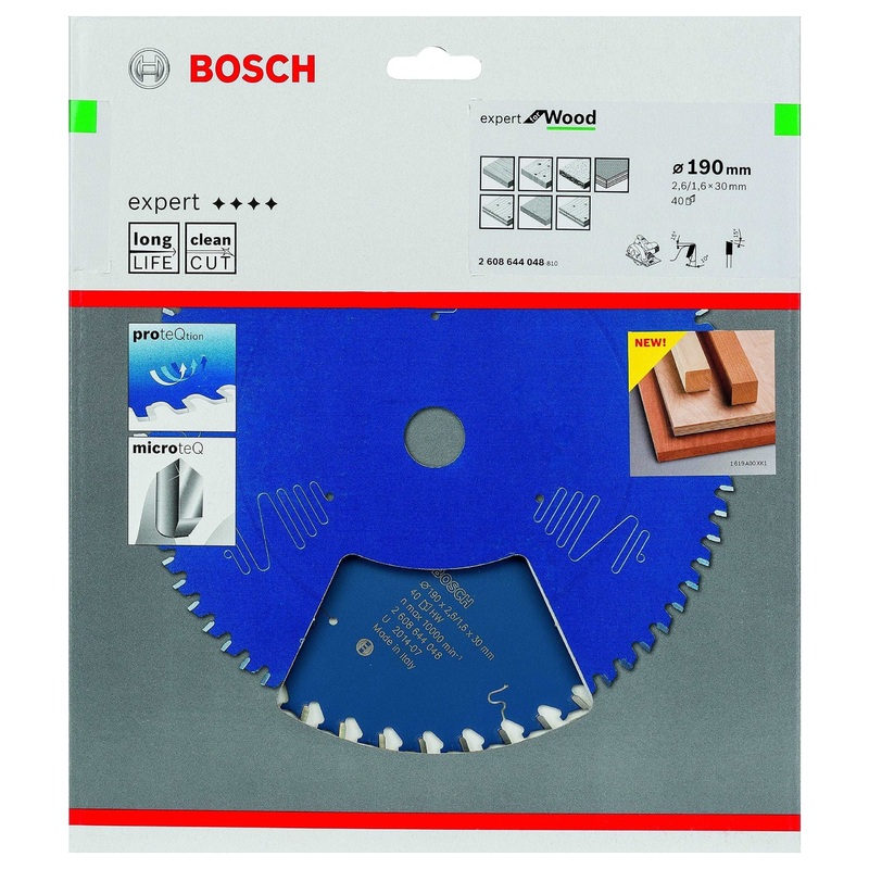 Bosch Expert Circular Saw Blade for Wood 190 x 30 x 2,6 mm, 40 2608644048