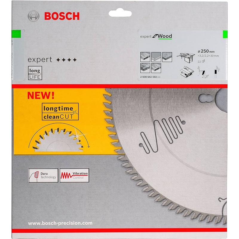 Bosch Expert Circular Saw Blade for Wood 250 x 30 x 3,2 mm, 22 2608642502