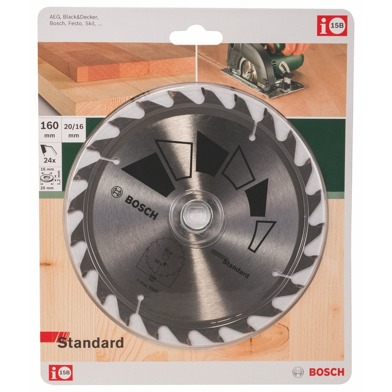 Bosch Standard Circular Saw Blade 160 x 20/16, 24 2609256810