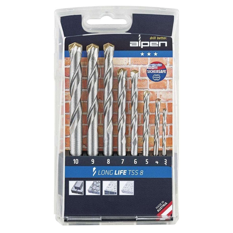 Alpen Masonry Drill Bit Set 8 Piece Long Life