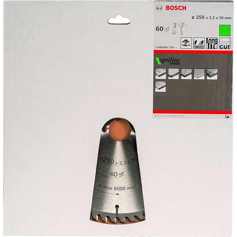 Bosch Circular Saw Blade Optiline Wood 250 x 30 x 3,2 mm, 60 2608640729