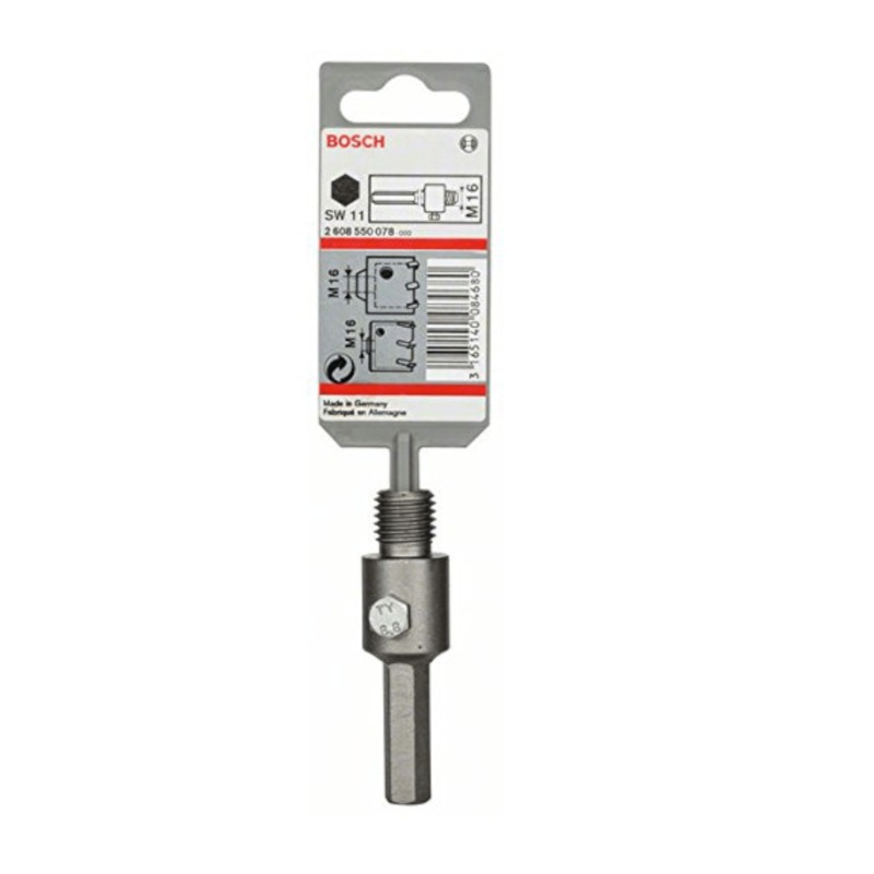 Bosch Hex shank for core cutters, M16, 11 mm, 80 mm 2608550078