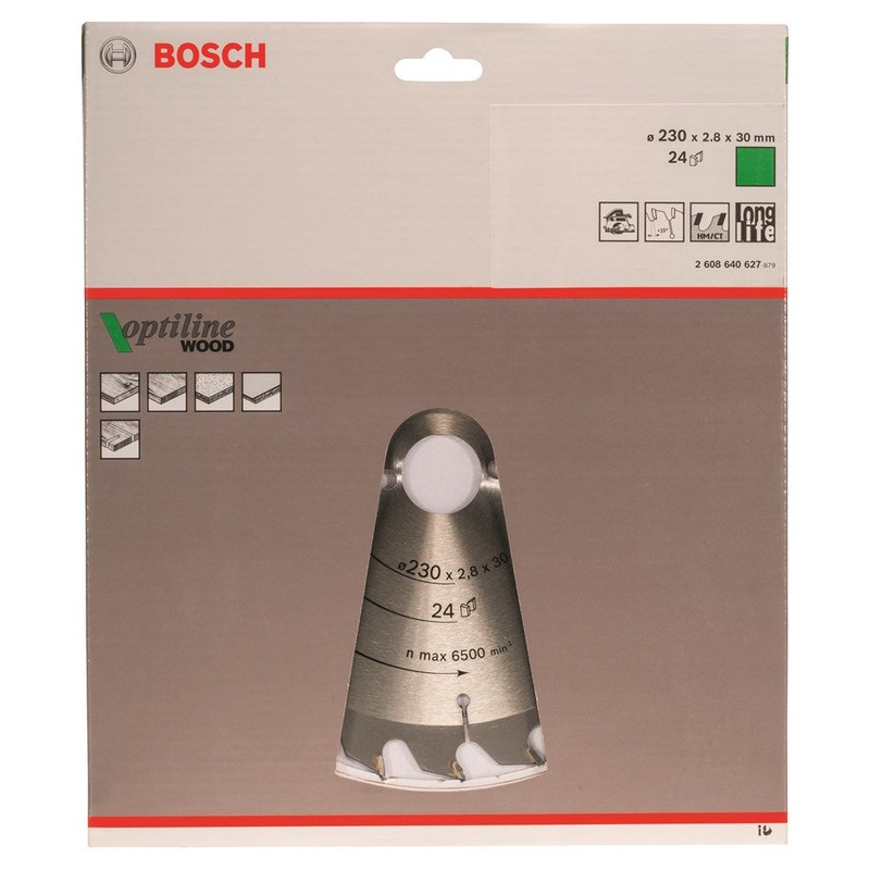 Bosch Optiline Circular Saw Blade for Wood 230 x 30 x 2,8 mm, 24 2608640627