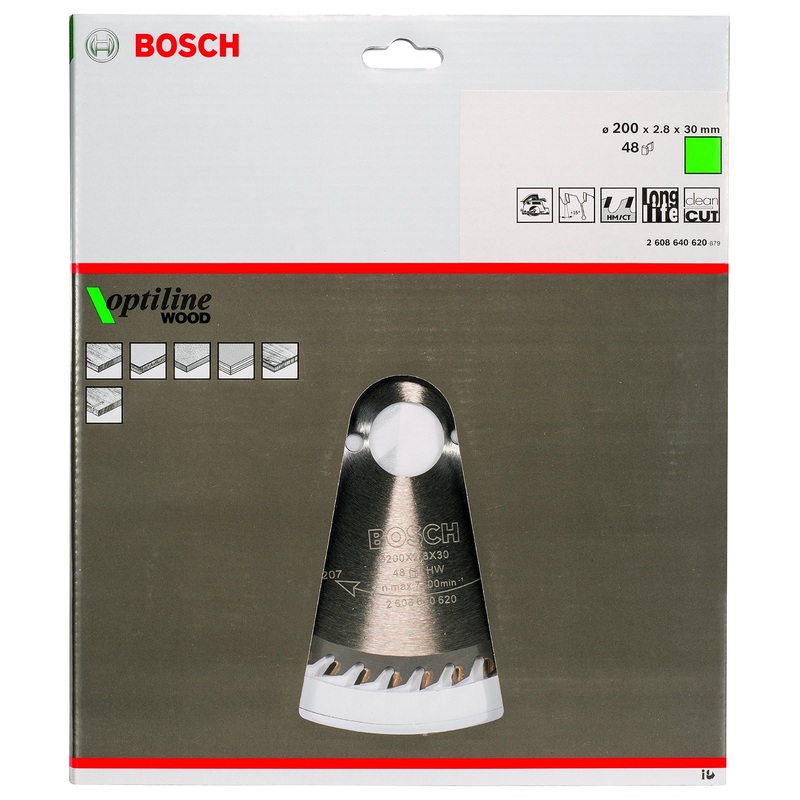 Bosch Optiline Circuular Saw Blade for Wood 230 x 30 x 2,8 mm, 48 2608640629