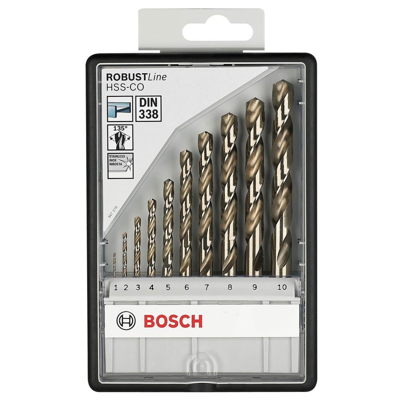 Bosch Robust line set HSS-Co, DIN 338, 1-10 mm, 10 pc 2607019925